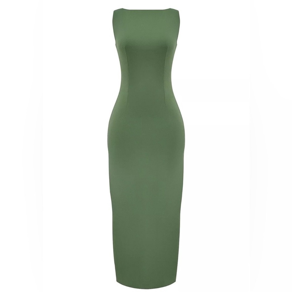 HOUSE OF CB 'Filomena' Olive Boat‎ Neck Maxi Dress NWOT size L - Picture 12 of 12